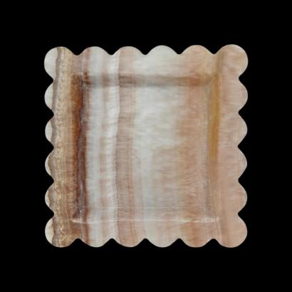  Scallop edges Rectangular Onyx Marble Tray